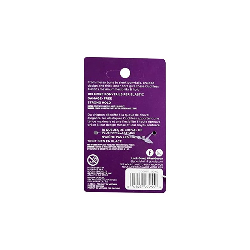 Goody Elástico para el cabello Negro, 36 unidades, Producto eficiente