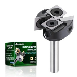 BALUGAEA Face Milling Cutter 6 mm Shank 4 Teeth Router for Wood Cutter Diameter 25.4 mm Router Face Cutter Plane Cutter Groove Milling Face Milling Edge Milling 10 mm Reversible Plates