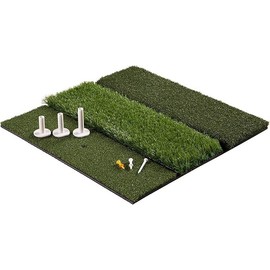 3-in-1 Golf Practice Mat 24”x24” Tri-Turf Turf Mat for Hitting Indoor & Outdoor