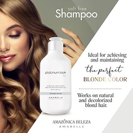 Amazonica Beleza Kit Shampoo, Acondicionador y Mascarilla Capilar para Cabello Rubio(300Ml/10.1Oz) | Repara, Hidrata y Nutre | Neutraliza Tonos Brassy En Cabello Rubio | Kit