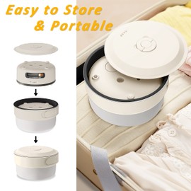 HYTRIC Electric Cooker, 2L Portable Electric Cooker with Foldable Handle, Non-Stick Electric Cooker with Dual Power Control for Camp, Dorm, Multi-Function Ramen Cooker for Oatmeal, Steak, Pasta,