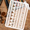 FINGERINSPIRE Mudcloth Elements Pattern Stencil 8.3x11.7inch Tribal Borders Drawing Template