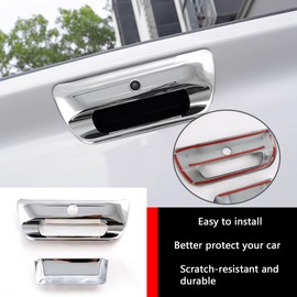 KELEIMAI Car Accessories Fit for Dodge Ram 1500 2024 2023 2022 2021 2020 2019 Tailgate Exterior Door Handle Trim Cover, Rear Trunk Grab Handle Cover Trims (Chrome Silver) ABS 2PCS