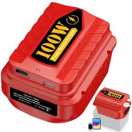 PD100W USB Battery Adapter for Milwaukee 18V, with USB Port &Type-C Port for Electronic Device(Tool Only)