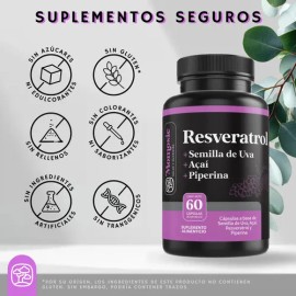 Resveratrol con Acaí y Semilla de Uva Momosie para Absorción y Antioxidante                                                                           