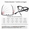 DOOViC Blaulichtfilter Lesebrille Schwarz Damen 2,25 - Großer Rahmen Breite