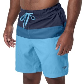 Speedo Men's Swim Trunks - Casual Beach Swimwear - Quick Dry - Elastic Waist with Drawstring (Blue, M)