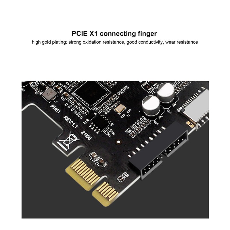 Expansion Card PCIE to USB 19Pin Good Conductivity One Piece