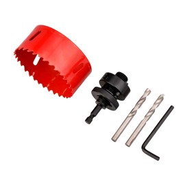 Hole Saw 86 mm, M42 HSS Hole Drill Set for Wood, Aluminium, Iron Sheet, Pipe, Plastic, Cutting Depth 44 mm (Red)