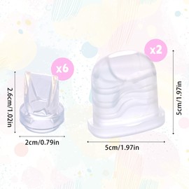 lasuroa 2stk Silikonmembranen & 6stk Entenschnabelventile für Eufy, Ersatzteile für Milchpumpen Kompatibel mit Eufy E10/S1/S1 Pro, Lansinoh Discreet Duo, NCVI, Tragbarer Milchpumpe NICEGREEN