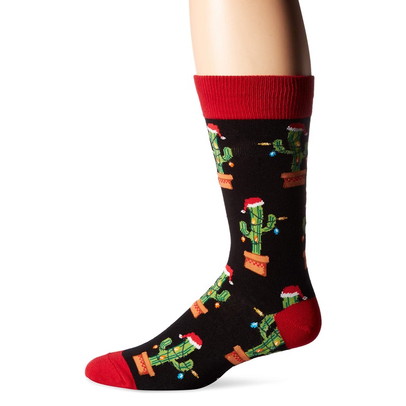 Socksmith Christmas Cactus Black One Size