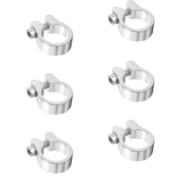 Pack of 6 Aluminium Alloy Bicycle Seat Post Clamp, Super Light Aluminium Seat Clamp, Mountain Bike Seat Tube Clamp, with Locknut, for Most Bikes