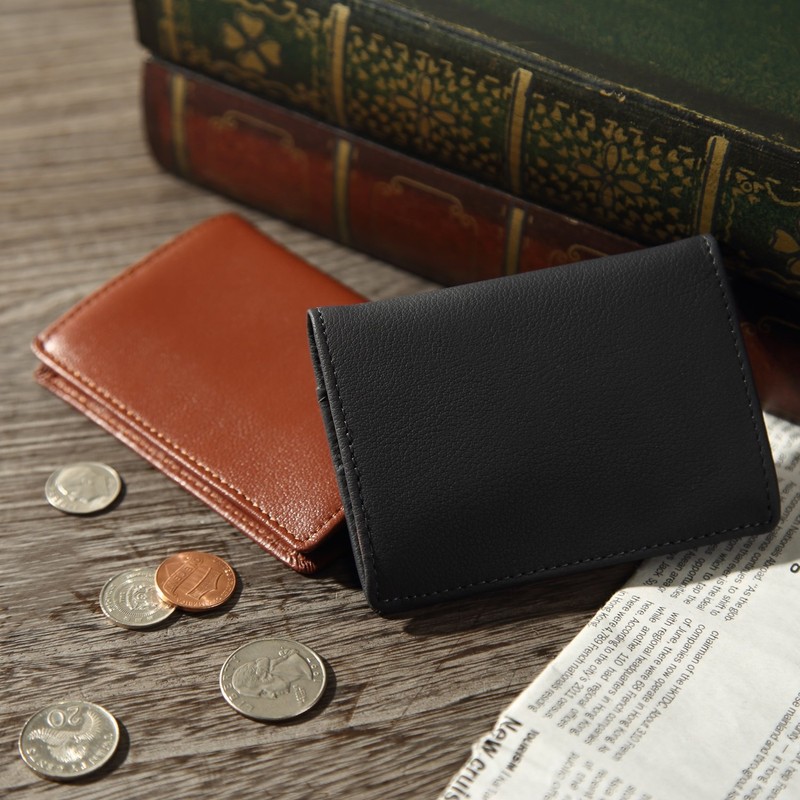 kerria.j (Yamabuki) Genuine Leather Wallet, Box-Shaped, Coin Case for Men,