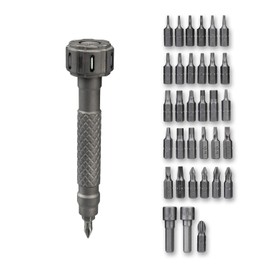 MecArmy SDG1 SDG2 Portable 33-in-1 Titanium Screwdriver Set with 500D CORDURA Nylon Waterproof Pouch, Multifunctional 1/4" inch Hex Key Screwdriver Tool Kits for Precise Repair (SDG1, Sandblasted)
