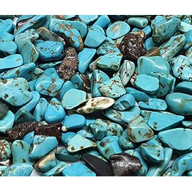 Perlin - Pack of 1000 Turquoise Gemstone Beads 4 mm ~ 8 mm Tumbled Stone Chip Gemstones Semi-Precious Stone Jewellery Beads Turquoise Beads for Cabachon Decoration DIY Chain