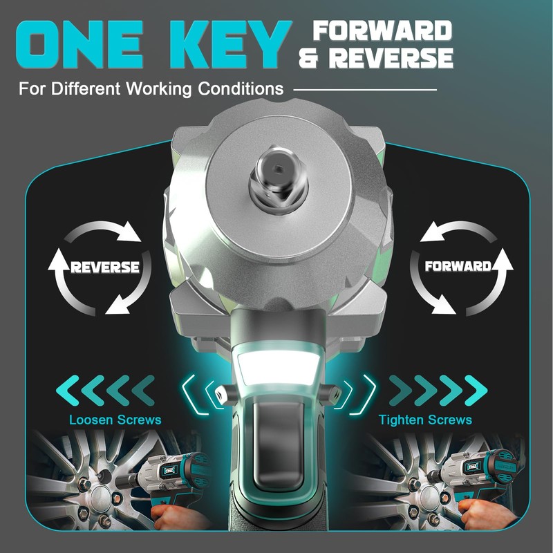 DIYtoolifz Cordless Impact Wrench 1/2 inch for Makita 18v Battery,