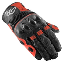 Berik Nador Motorcycle Gloves, Black/Neon Red, XS