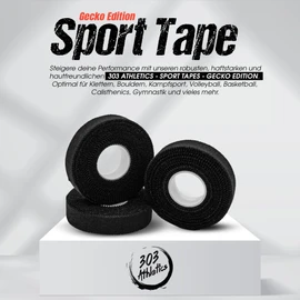 303 Athletics Premium Sports Tape Set (3 x 1.5 cm x 10 m) - Extremely Strong Finger Tape for Climbing, Bouldering, Fitness & Football - Waterproof Leuko Tape for Wrist and Toe