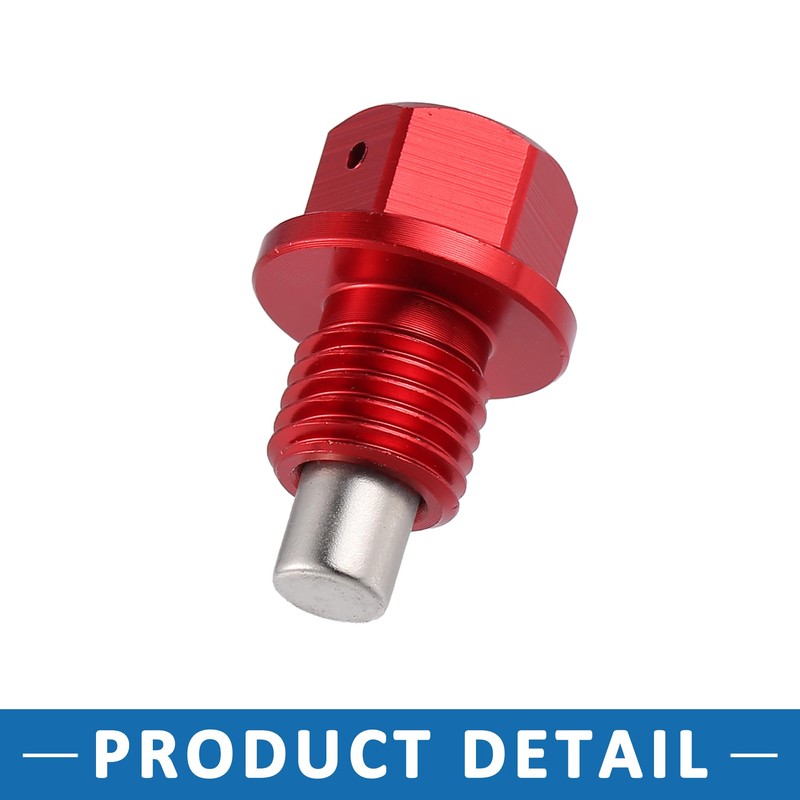 A ABSOPRO Magnetic Oil Drain Plug Bolt M12x1.5 Metal Red