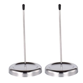 SZXMDKH 2 Pcs Receipt Spike - Paper Spike Receipt Holder, Silver Straight Rod Ticket Note Spike Check Desk Bill Spike, Reciept Spikes Stick with Round Stand Thick Spindle Rod, 14.5 x 8 x 4.5cm
