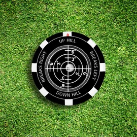 Niuoppy Golf Ball Marker with Bubble Level, Precision Golf Green Reader with Alignment Guide, Putting Alignment Marker for Slope Detection (Black)