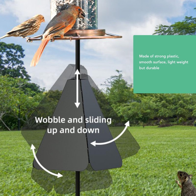 Wide Squirrel Baffle for Bird Feeder Pole, Outside Pole Mount