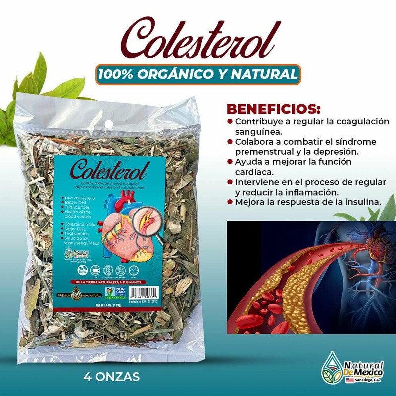 Colesterol Herbal/Tea 4 oz-113gr. Baja la Persion, el Colesterol y