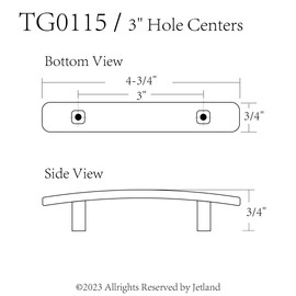 JETLAND Bridged Drawer Cabinet Pulls, 6-Pack Aged Silver 3" Hole Centers, Antique Peony Solid Cast, TG0115OS076