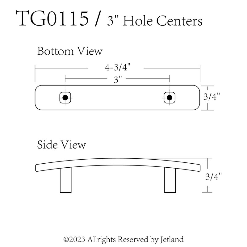 JETLAND Bridged Drawer Cabinet Pulls, 6-Pack Aged Silver 3" Hole