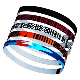 Pack of 5 Sports Headbands, Hair Bands Boys Sport, Elastic Headbands, Non-Slip Fine Hair Band, Headband for Men and Women, Football, Jogging, Cycling, Fitness