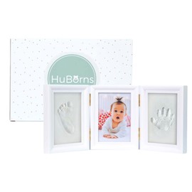 HuBorns - Baby Handprint and Footprint - Photo Frame Footprint Hand and Foot, Plaster Cast Set for Newborns - Baby Memory Forever and Nursery Decoration
