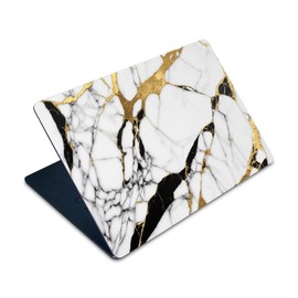 Head Case Designs White, Gold, and Black Marble Vinyl Sticker Skin Decal Cover Compatible with Apple MacBook Air 15" M2 2023