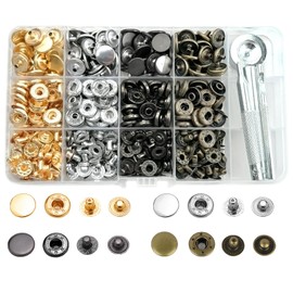 120 Sets Metal Snap Buttons, NXTOV 12.5mm Leather Snap Fasteners Kit with 5 Pieces Fixing Tools, 6 Colors Craft Snaps for Clothes, Windbreaker, Shirts, Jacket, Backpacks, Wallet,Bags