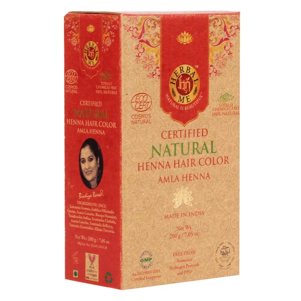 Herbal Me - Amla Henna Hair Color 7.05 Oz, Enriched with 10 Natural Conditioning agents, CERTIFIED 100% Natural by Ecocert(France).VEGAN & HALAL approved, Zero chemicals