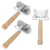 HOLIDYOYO 3Pcs Stainless Steel Dumpling Skin Cutter with Wooden Handle