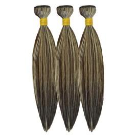 P4/613 Bundles Straight Human Hair Bundles 10 12 14 Inch Bundles Highlight Human Hair Bundle Double Weft No Tangle Hair Bundle Hair Weaves For Women