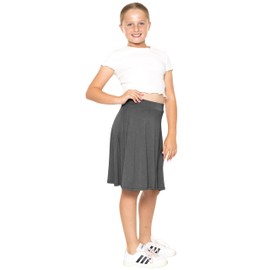 Girl's A-Line Skirt with Built in Shorts Charcoal Gray X-Large