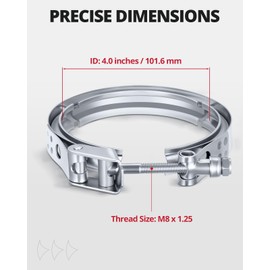 EVIL ENERGY 4.0" V Band Clamp Quick Release Stainless Steel Male Female Mild Steel (without Flange)