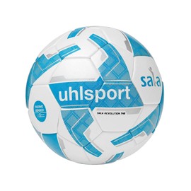 uhlsport Futsal Sala Revolution Thermobonded - Top Play Ball - Indoor Football Hall for Adults, 37, White/Cyan/Silver (Multicolour)