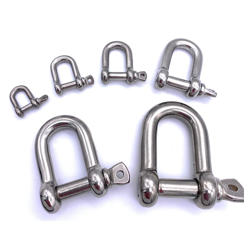 V4A Stainless Steel Shackle Diameter 8 mm Straight Short Shape