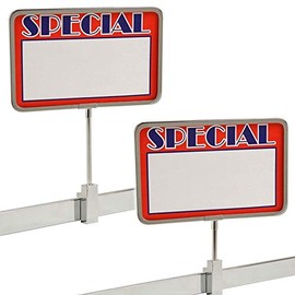 Rectangular Retail Rack Chrome Frame Magnetic 7" x 11" Sign Holder Sale Card Display 10.4" H, 10 Pack