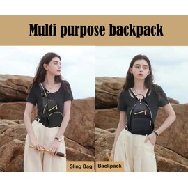 YAZEKOUS Small Sling Bag Mini Backpack for Women, Multipurpose Shoulder Bag Crossbody Bags, Small Backpack Chest Bag for Travel Hiking Daypack