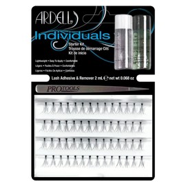 ARDELL Individuals Starter Set - Individual Eyelashes Made of Real Hair for Eyelash Extension Includes Permanent Glue, Remover and Tweezers Eyelashes in Short, Medium and Long