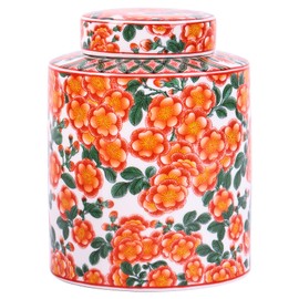 Chinoiserie Blue and White Porcelain Ginger Jar-Chinese Ceramic Storage Jar with Lid-Decorative Blue Jar for Modern and Traditional Homes (Model E)