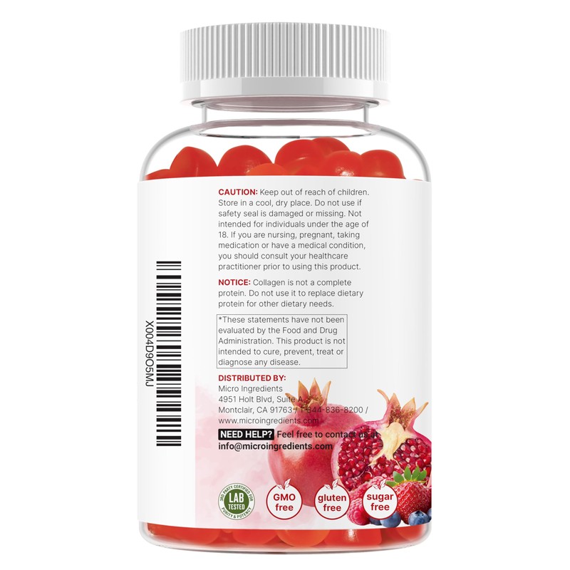 Micro Ingredients Multi Collagen Peptides, 120 Collagen Gummies | Type