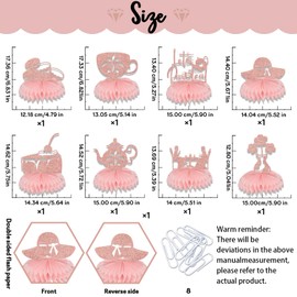 8 Pcs Tea Themed Party Honeycomb Centerpieces Tea Themed Party Centerpieces for Tables Princess Party Decorations Birthday Baby Shower Party Decor Supplies