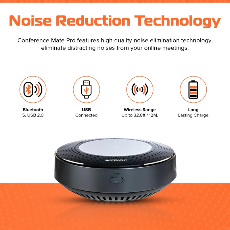 Spracht Conference Mate Pro Speaker, Conference Speakerphone, Conference Microphone, 6