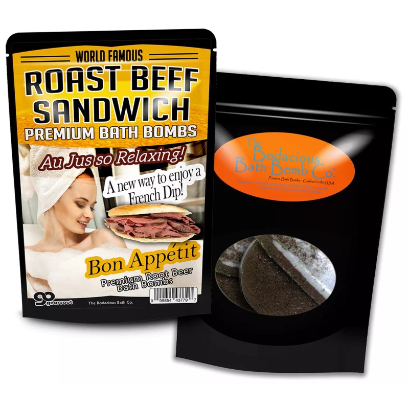 Gears Out Roast Beef Sandwich Bath Bombs, Funny XL Root
