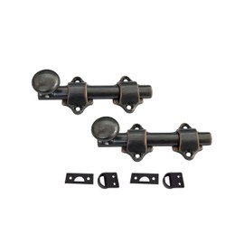 QCAA Solid Brass Dutch Door Bolt, 4", Classic Bronzed, 2 Pack, Made in Taiwan