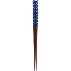 Aoba Children's Chopsticks Dishwasher Safe, Natural Wood, Period, Blue, 7.7 inches (19.5 cm)
